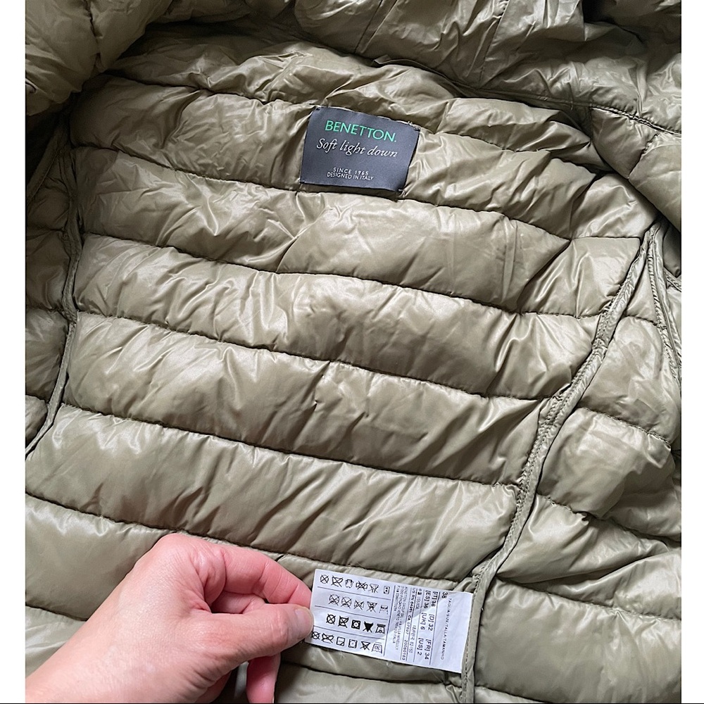 Benetton Soft Light Down Hooded Jacket, XS - Picture 4 of 5